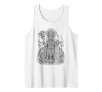 Tlaloc Aztec Rain God Sacred Storm Temple Myth Line Art Tank Top