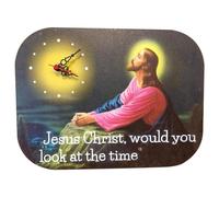 TlarSun Jesus Christ Silent Wooden Clock - Unique Wall Watch for Devout Christians - Non-Ticking, Religious Gift