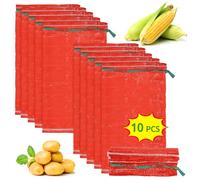 TLAZZ 10 Pcs Mesh Onion Bags, 11" × 18" Mesh Produce Bags Reusable Vegetable Storage Bags with Drawstring 10 Lbs Capacity Breathable Mesh Bags for Vegetables, Onions, Potatoes, Citrus, Crawfish