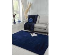 TLC 5 Star Hotel Concept Luxury Faux Fur Navy Rug The Linen Consultancy Navy 133cm diameter
