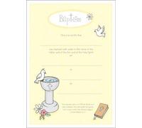 TLC Heavenly Gifts Baptism Certificate - Dove, Font & Bible - 10 Pack