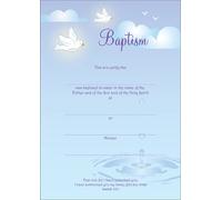 TLC Heavenly Gifts Baptism Certificate - Doves and Water Drop - 10 Pack