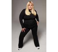 TLC Sport Women's Gemma Collins Body Sculpt Longline Zip Jacket Black | Size: Large TLC Sport Black L