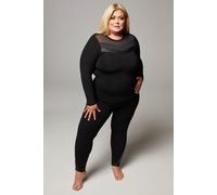 TLC Sport Women's Gemma Collins Body Sculpt Tummy Control High Waist Panel Legging SHORT in Black | Size: XL TLC Sport Black XL