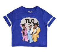 Rock Off Crop Top – TLC Cartoon Group Logo – Officially Licensed Ladies Short-Sleeve T-Shirt M Blue