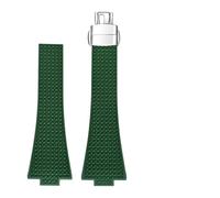TLCBAZCF 11mm 12mm FKM Convex Strap Compatible With Tissot PRX Series Super Player 35mm 40mm Fluoro Rubber Quick Release Butterfly Buckle Watch Band