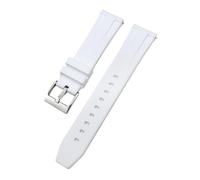 TLCBAZCF 18 19 20 21 22mm Rubber Watchband Compatible With Rolex Compatible With IWC Compatible With Tissot Sports Silicone Watch Strap Bracelets(White,18mm)