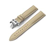 TLCBAZCF 18/19/20/22mm FKM Sailcloth Watch Strap Qucik Release Leather Strap Compatible With Watch Butterfly Buckle Band Compatible With Omega Citizen Samsun(Khaki-Butterfly Casp,19mm)