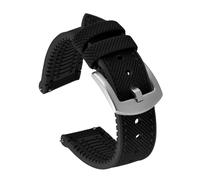 TLCBAZCF 18/20/22/24mm Universal Qucik Release Sailcloth Leatehr Strap Nylon FKM Rubber Bottom Watchband Compatible With Omega(All Black-Silver,22mm)