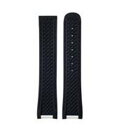 TLCBAZCF 19mm 20mm 21mm Fluorous Rubber FKM Soft Watchband Compatible With Omega Aqua Terra 150M AT150 Seamaster Colorful Watch Strap Upgraded Buckle(Black black,20mm)