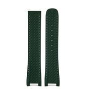 TLCBAZCF 19mm 20mm 21mm Fluorous Rubber FKM Soft Watchband Compatible With Omega Aqua Terra 150M AT150 Seamaster Colorful Watch Strap Upgraded Buckle(Green strap,19mm)
