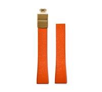 TLCBAZCF 20 22mm Mosaic CTS Watch Strap FKM Rubber Quick Release Deployant Buckle Strap Compatible With Rolex Submariner Cut To Size Watch Band(Orange-Gold Buckle,22mm)