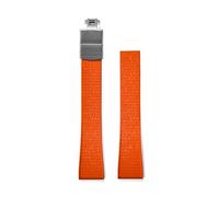TLCBAZCF 20 22mm Mosaic CTS Watch Strap FKM Rubber Quick Release Deployant Buckle Strap Compatible With Rolex Submariner Cut To Size Watch Band(Orange-Silver Buckle,22mm)