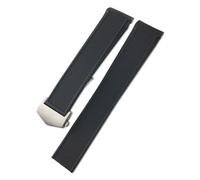 TLCBAZCF 20mm 22mm Rubber Watchband Compatible With 43mm Aquaracer 300 WAY201A CALIBRE 5 WAY201 Silicone Watch Strap Bracelets Accessories(Black silver,20mm)