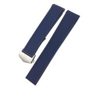 TLCBAZCF 20mm 22mm Rubber Watchband Compatible With 43mm Aquaracer 300 WAY201A CALIBRE 5 WAY201 Silicone Watch Strap Bracelets Accessories(Blue silver,20mm)