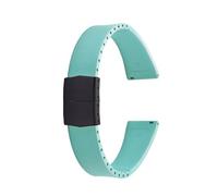 TLCBAZCF 20mm CTS Rubber Strap FKM Diving Quick Release Buckle Band Cut To Size Bracelet Women Men Accessories Compatible With Rolex Omega Cartier(Cyan-Black Buckle)
