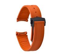 TLCBAZCF 20mm Design Compatible With Omega Seamaster 300 FKM Rubber Strap Curved End Rubber Sports Diving Band Folding Clasp Wristbelt Men(Orange-Black Buckle)