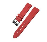 TLCBAZCF 21mm 22mm FKM Fluororubber Nature Rubber Watchband Compatible With Breitling Superocean Avenger Heritage Soft Watch Strap Folding Buckle(Blue White,21mm)