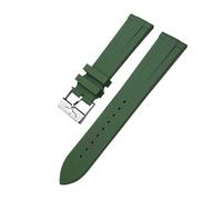 TLCBAZCF 21mm 22mm FKM Fluororubber Nature Rubber Watchband Compatible With Breitling Superocean Avenger Heritage Soft Watch Strap Folding Buckle(Blue Light Blue,22mm)