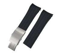 TLCBAZCF 21mm 22mm Silicone Rubber Watchband Compatible With MIDO Navigator Ocean Starfish M026430 Longines Hydroconquest Black Blue Watch Strap(Black Style 1,21mm)