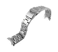 TLCBAZCF Applicable to SKX007 009 - Curved End Stainless steel watch band 20mm 22mm Diving Three Bead Bracelet Compatible With(Model NO l,22mmsilver)
