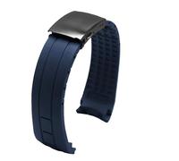 TLCBAZCF Compatible With Citizen Sky Eagle Compatible With Mido Helmsman M005 Black Blue Silicone Strap with Tools Bracelet Arc Rubber Watch band(Blue-black,23mm)