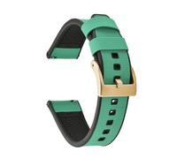 TLCBAZCF Compatible With Delugs FKM Rubber Watch Band Quick Release 18/19/20/21/22/24mm Dive Strap Textured Breathable(Black Mint Green 3,24mm)