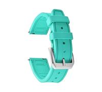 TLCBAZCF Compatible With FKM Fluororubber Dive Watch Band 20/21/22mm Quick Release Pins Strap Compatible With Rolex Compatible With Samsung(Cyan,22mm)