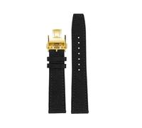 TLCBAZCF Compatible With Longines Conquest Hydro Conquest L2 L3 L4 Compatible With IWC Watchband Nylon Cowhide Watch Strap Men'S Sports Bracelet(Black gold Folding,22mm)