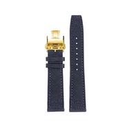 TLCBAZCF Compatible With Longines Conquest Hydro Conquest L2 L3 L4 Compatible With IWC Watchband Nylon Cowhide Watch Strap Men'S Sports Bracelet(Blue Gold Folding,20mm)