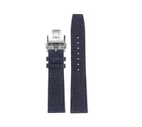 TLCBAZCF Compatible With Longines Conquest Hydro Conquest L2 L3 L4 Compatible With IWC Watchband Nylon Cowhide Watch Strap Men'S Sports Bracelet(Blue silver Folding,21mm)