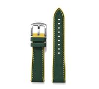 TLCBAZCF Compatible With Longines Ghost Hamilton Series Nylon Rubber WatchStrap 18mm 20mm 22mm 24mm FKM Sailcloth Strap WristBand(Green Yellow,20mm)