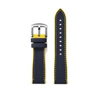 TLCBAZCF Compatible With Longines Ghost Hamilton Series Nylon Rubber WatchStrap 18mm 20mm 22mm 24mm FKM Sailcloth Strap WristBand(Blue Yellow,18mm)