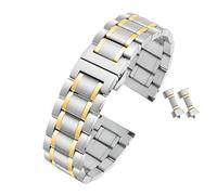 TLCBAZCF Compatible With Longines Stainless steel Silver Black watch Bracelet Master Crescent strap Watch strap15mm 19mm 20mm(Steel Golden,L2.666 (21mm))