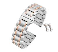 TLCBAZCF Compatible With Longines Stainless steel Silver Black watch Bracelet Master Crescent strap Watch strap15mm 19mm 20mm(Steel Rose Gold,L2.673 (21mm))