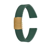 TLCBAZCF CTS FKM Rubber Strap 20mm Quick Release Band Cut to Size Fast Fast Release Adjustable Universal Bracelet Men Women Compatible With Delugs(Green-Gold Buckle)