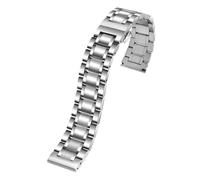TLCBAZCF Curved End Arc Metal Watchband Compatible With Timex Compatible With Citizen Compatible With Armani Steel Strap Matte Bracelet(Silver,16mm)