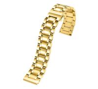 TLCBAZCF Curved End Arc Metal Watchband Compatible With Timex Compatible With Citizen Compatible With Armani Steel Strap Matte Bracelet(Gold,18mm)