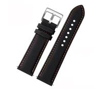 TLCBAZCF Fiber Nylon Leather Bottom Watchband Compatible With Mido Helmsman Compatible With Citizen No 5 Watch Strap Quick Release Bracelet(Orange line-silver,20mm)