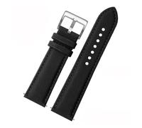 TLCBAZCF Fiber Nylon Leather Bottom Watchband Compatible With Mido Helmsman Compatible With Citizen No 5 Watch Strap Quick Release Bracelet(Black line-silver,21mm)