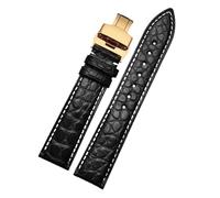 TLCBAZCF Leather Strap Compatible With Longines/Compatible With itizen/Compatible With Tissot/Compatible With Seagull 16-20mm Unisex Classic Watch Band (Coal Black,22mm-width)