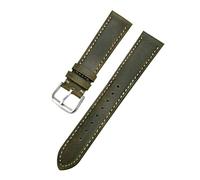 TLCBAZCF Leather Watchband Compatible With Breitling Compatible With Tudor Compatible With Longines Man Women Wrist Watch Strap Quick Release(Green White,20mm)