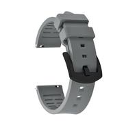 TLCBAZCF Quick Release FKM Rubber Strap 18 19 20 21 22 23 24mm Smooth Rubber Wacth Band Smart Wristband Compatible With Omega Tissot Belt(Grey-Black Buckle,18mm)