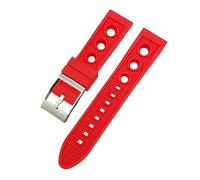 TLCBAZCF Red Blue Grenn Black Rubber Silicone WatchBand Compatible With Breitling Strap Compatible With Superocean/Navitimer/Avenger Bracelet(Red,20mm)
