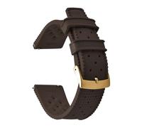 TLCBAZCF Tropical FKM Rubber Strap Quick Release Diver Band18/19/20mm/21/22mm/23/24mm Rubber Strap Compatible With Oris(Brown-Gold Buckle,22mm)
