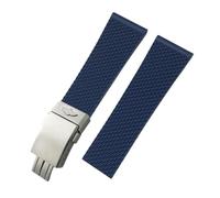 TLCBAZCF Unisex watch strap in soft natural rubber and silicone compatible with Breitling, compatible with Longines and 20-24 mm(Blue silver2,23mm)
