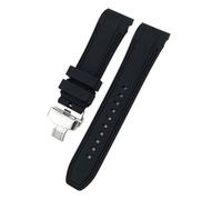 TLCBAZCF Watch accessories 23mm 24mm Compatible With Tissot 1853 Couturier T035 Rubber Silicone Strap T035407A T035627A Men Business Watch Strap(Black black-Folding,24MM_ROSE BUCKLE)