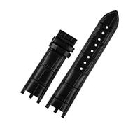 TLCBAZCF Watchband Compatible With Versace V-RACECHRONO Series GMT Double Concave Convex Interface Leather Watch Strap Men's 24mm(Black no buckle)