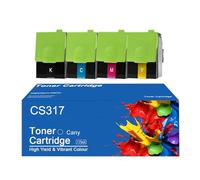 TLCGQF Chip-Enabled CS317 Color Toner Cartridge Compatible with Lexmark Cs317dn Cx317dn Cs417dn Cx417de and Cs517de Printers. Replaces 71B1HC0 and 71B20C0.