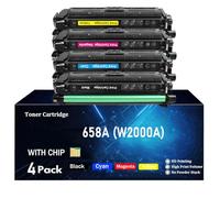 TLCGQF High Yield H658A Toner Cartridge for HP Color Laserjet Enterprise M751dn M751n Series Supplies W2000A W2001A W2003A W2002A Includes Chip,4color